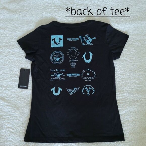 True Religion Tops - True Religion🙏 Logo Icons Slim Fit V-Neck Tee👕 - NWT